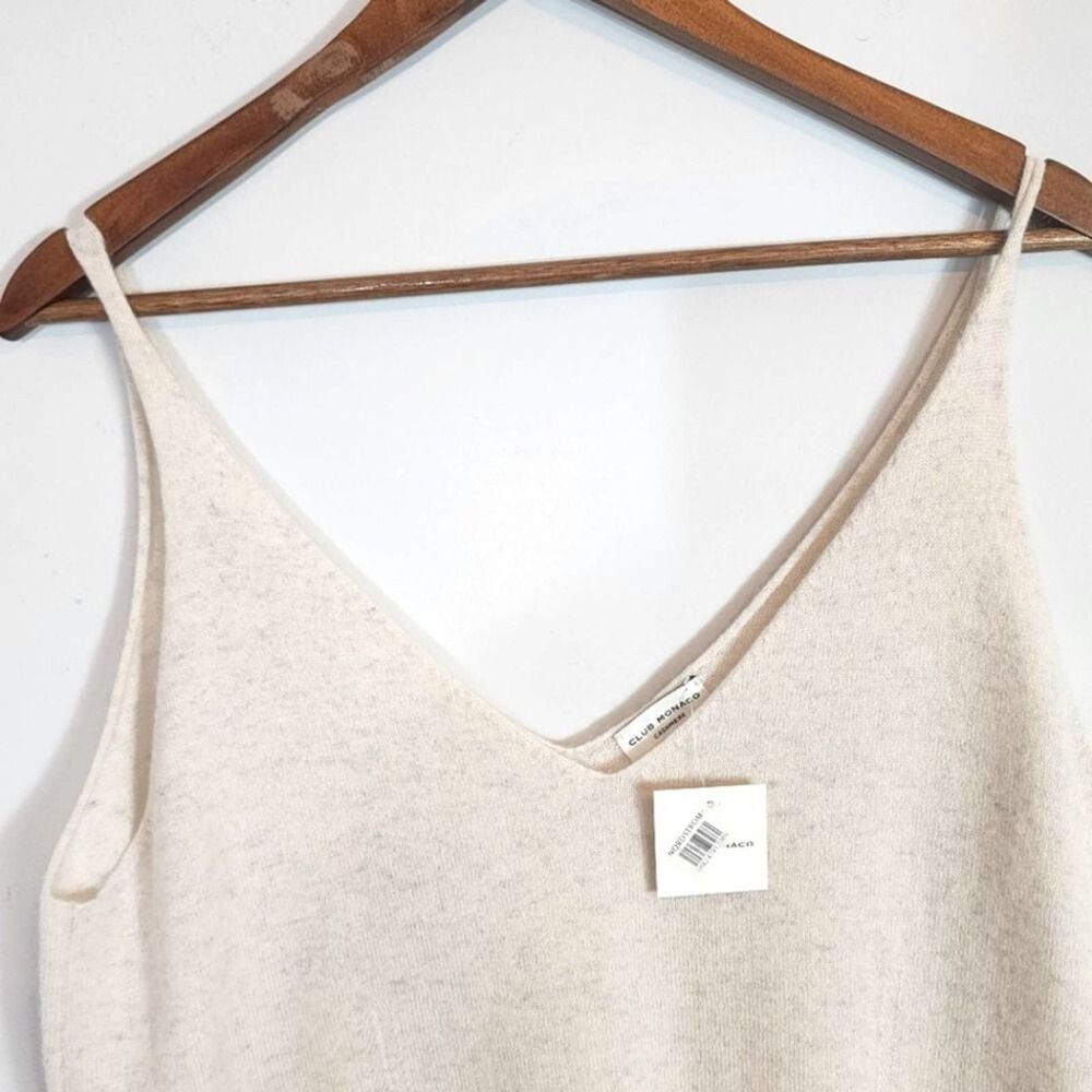 NWT Club Monaco Signature 100% Cashmere Transitional Tank Chalk Heather Size XL - Picture 7 of 11